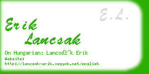 erik lancsak business card